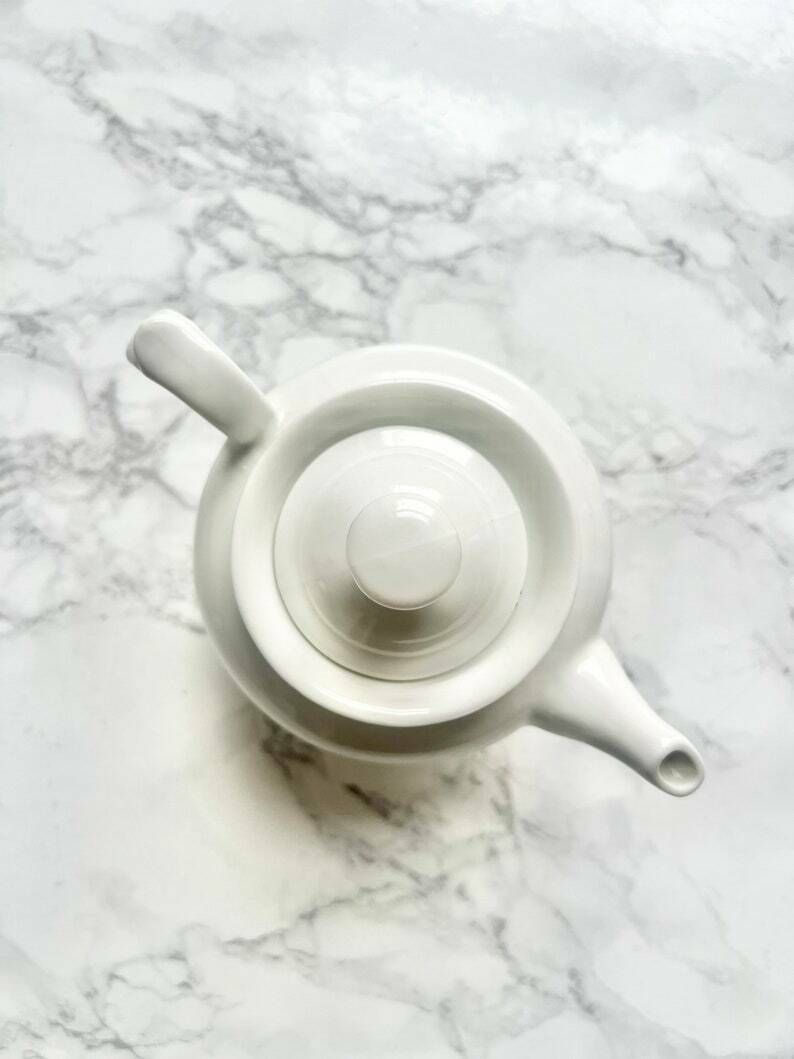 Antique Porcelain Herbal Tea Maker In White Porcelain   French Coffee Maker Teapot Kitchen Rustic France Limoges Porcelain photo for sale