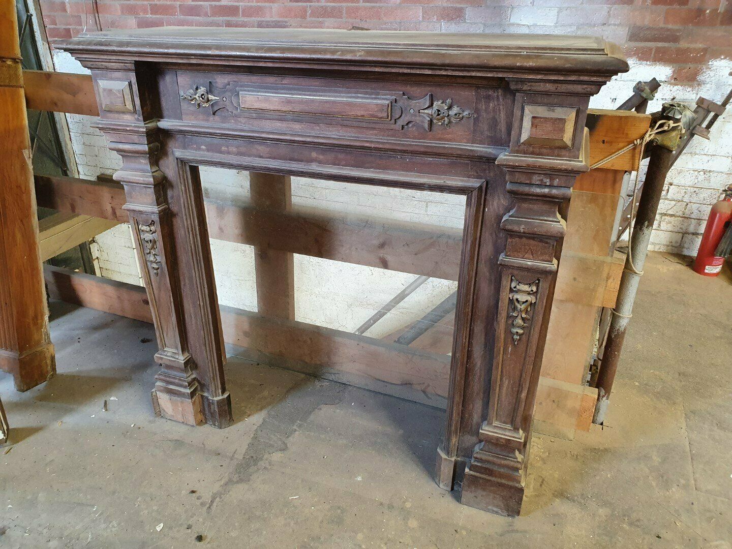 Unrestored Louis 16th Style Fireplace Wood Mantel