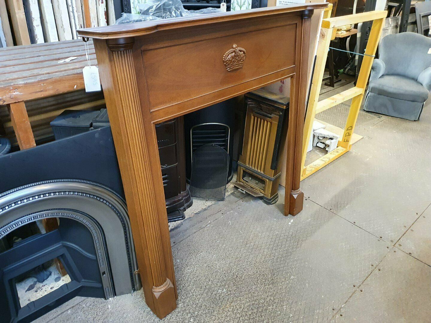Original Edwardian Fireplace Wood Mantel photo furniture