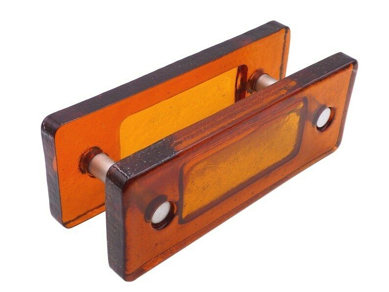 Pair Of Double Orange Store Glass Handles 1970 photo for sale
