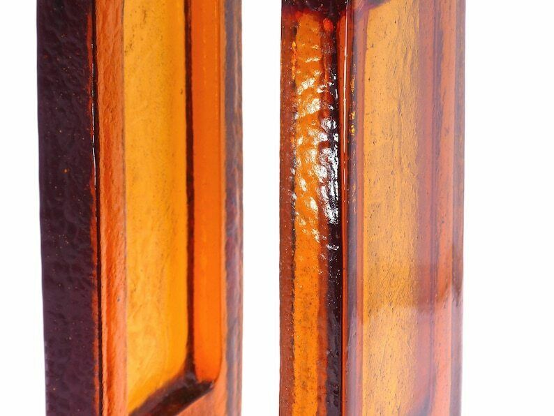Pair Of Double Orange Store Glass Handles 1970 photo buy