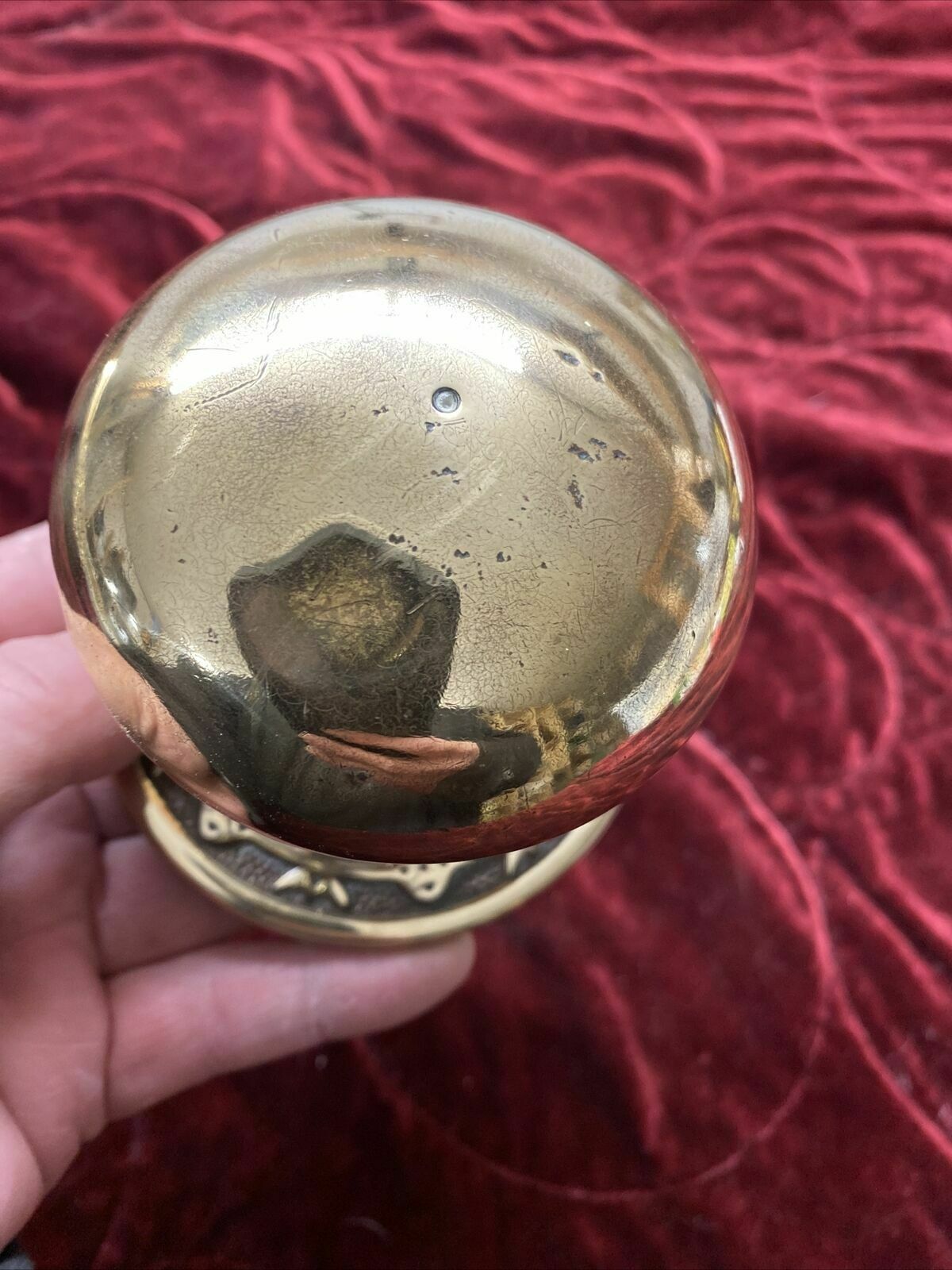 Large Antique Regency Georgian Brass Door Knob Reclaimed Period Metal Old C1830 photo vinterior