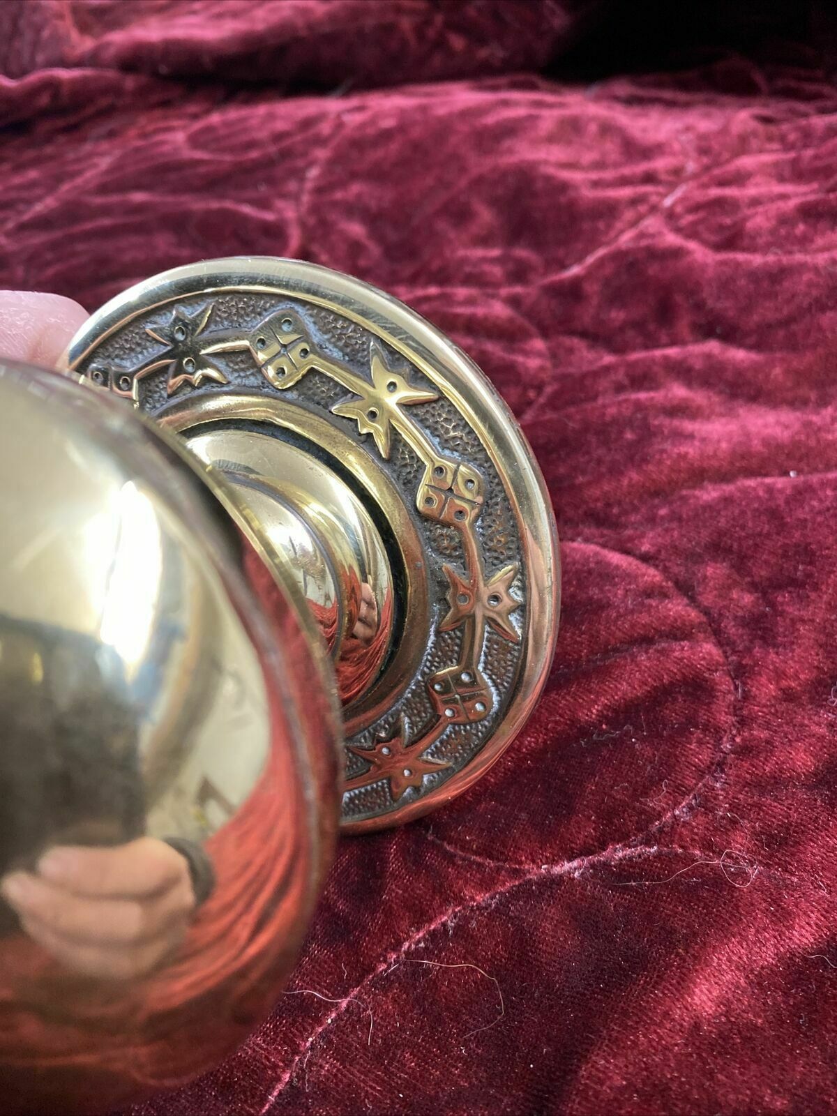 photo furniture Large Antique Regency Georgian Brass Door Knob Reclaimed Period Metal Old C1830
