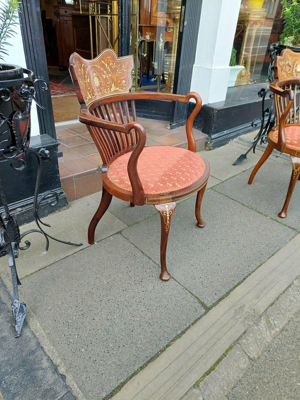 Matched Pair Of Edwardian Inlaid Occasional Chairs photo 1150.0