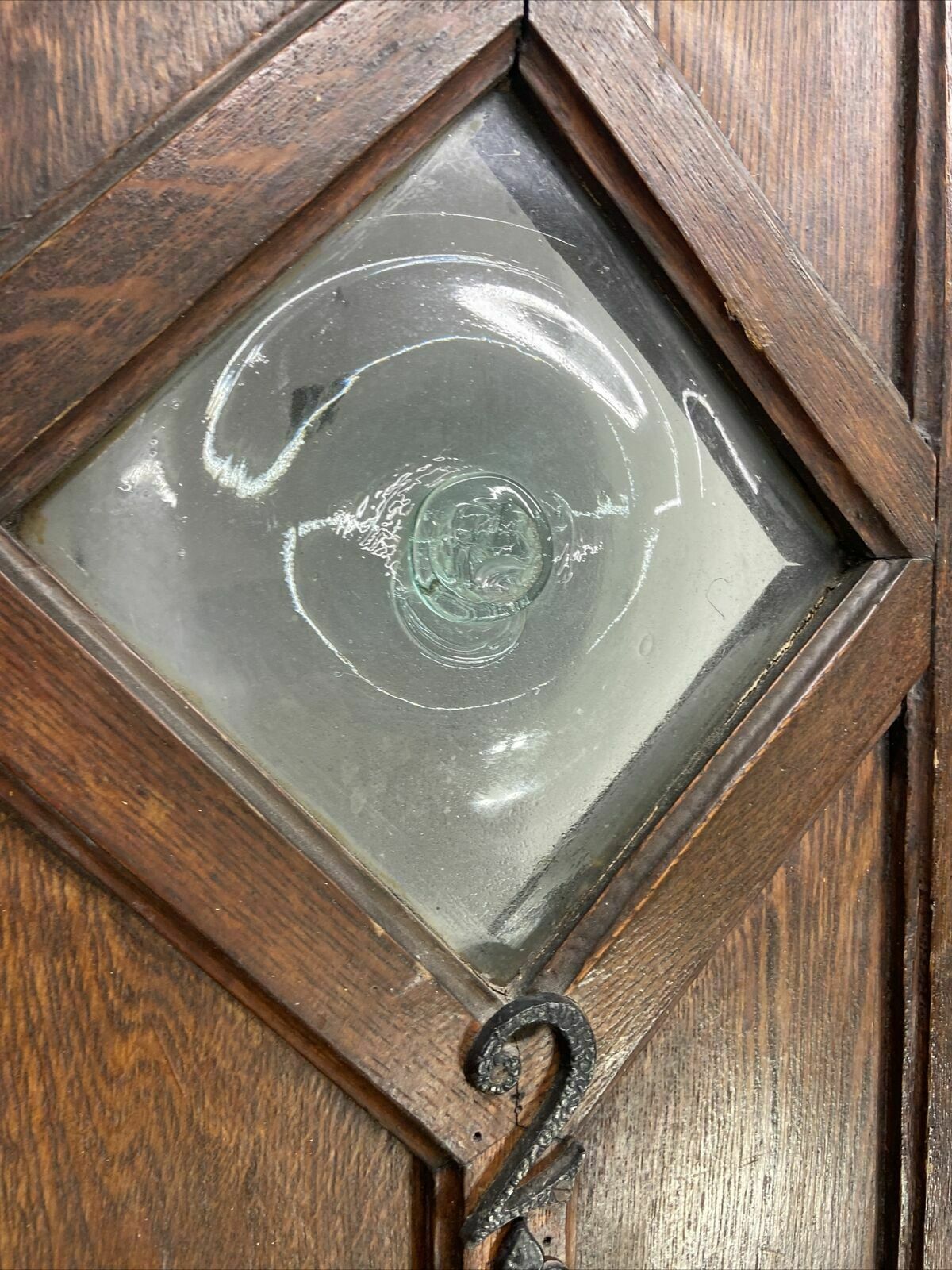 Solid Oak Front Door Arts Crafts Old Period Antique Glass Reclaimed Wood Iron photo vinterior