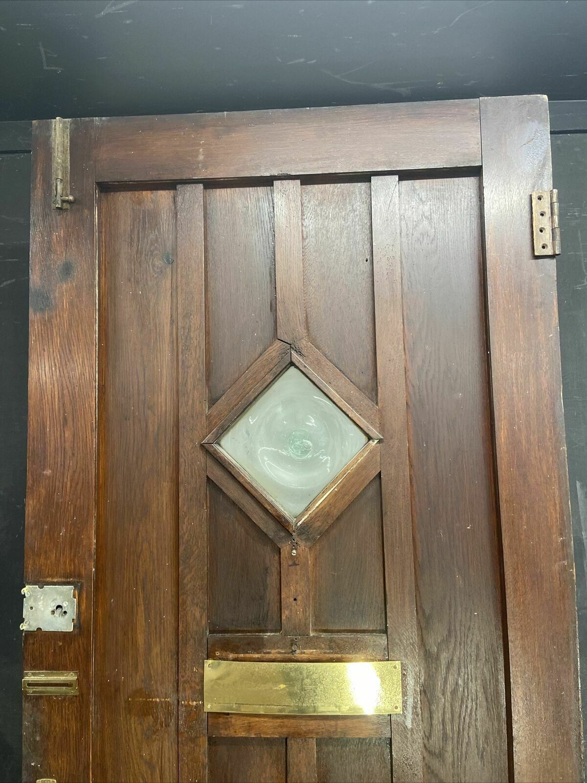 photo furniture Solid Oak Front Door Arts Crafts Old Period Antique Glass Reclaimed Wood Iron