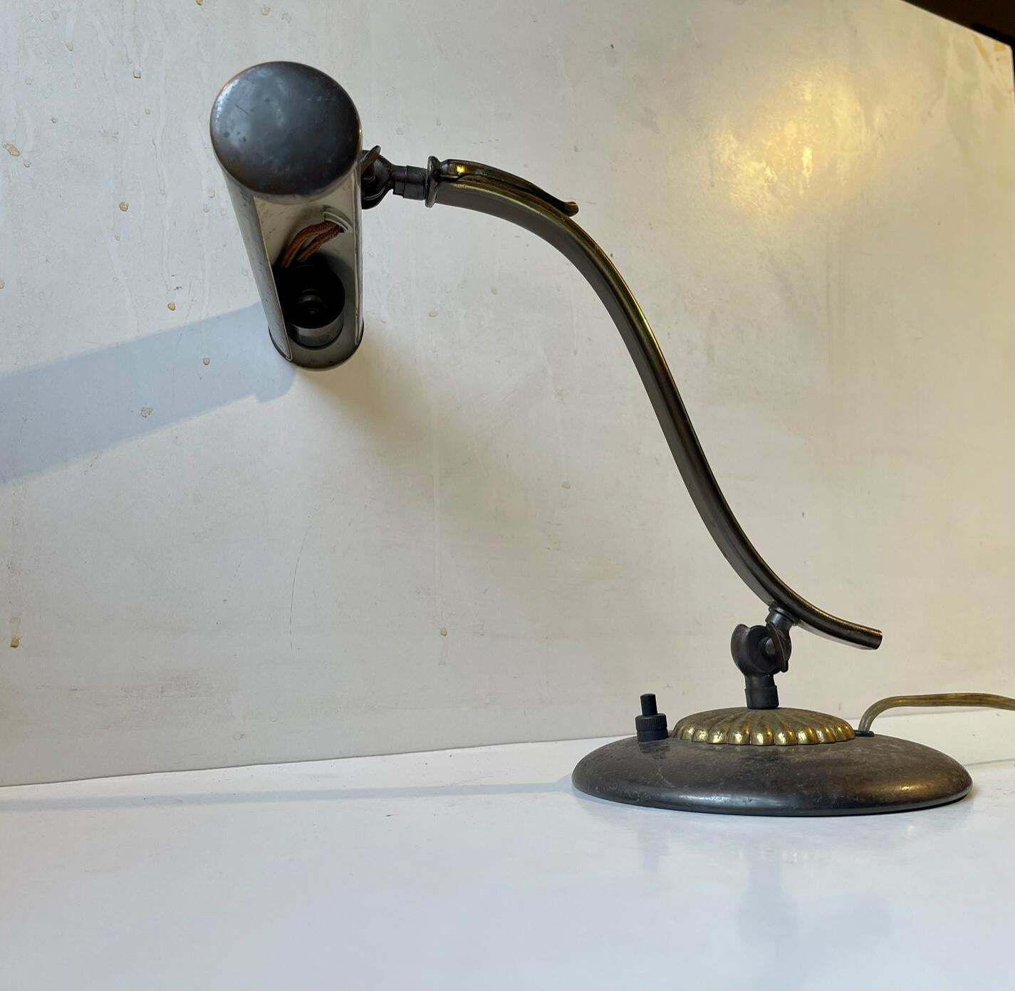 Art Deco Piano Lamp In Brass Scandinavian 1930s photo furniture