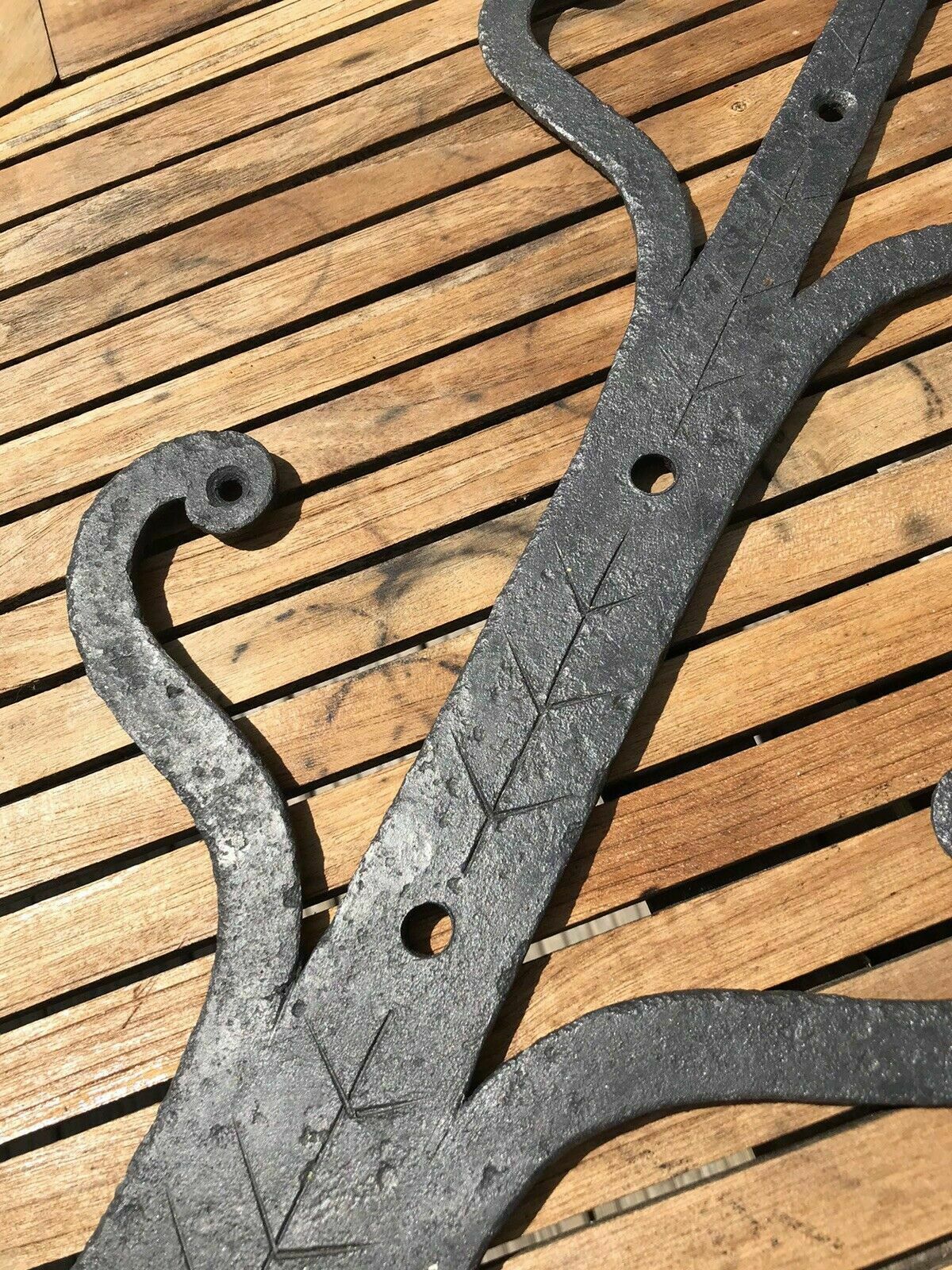 Rare Original 15th Century Medieval Door Hinges Gothic Forged Iron Period Antiqu photo Home Fixtures