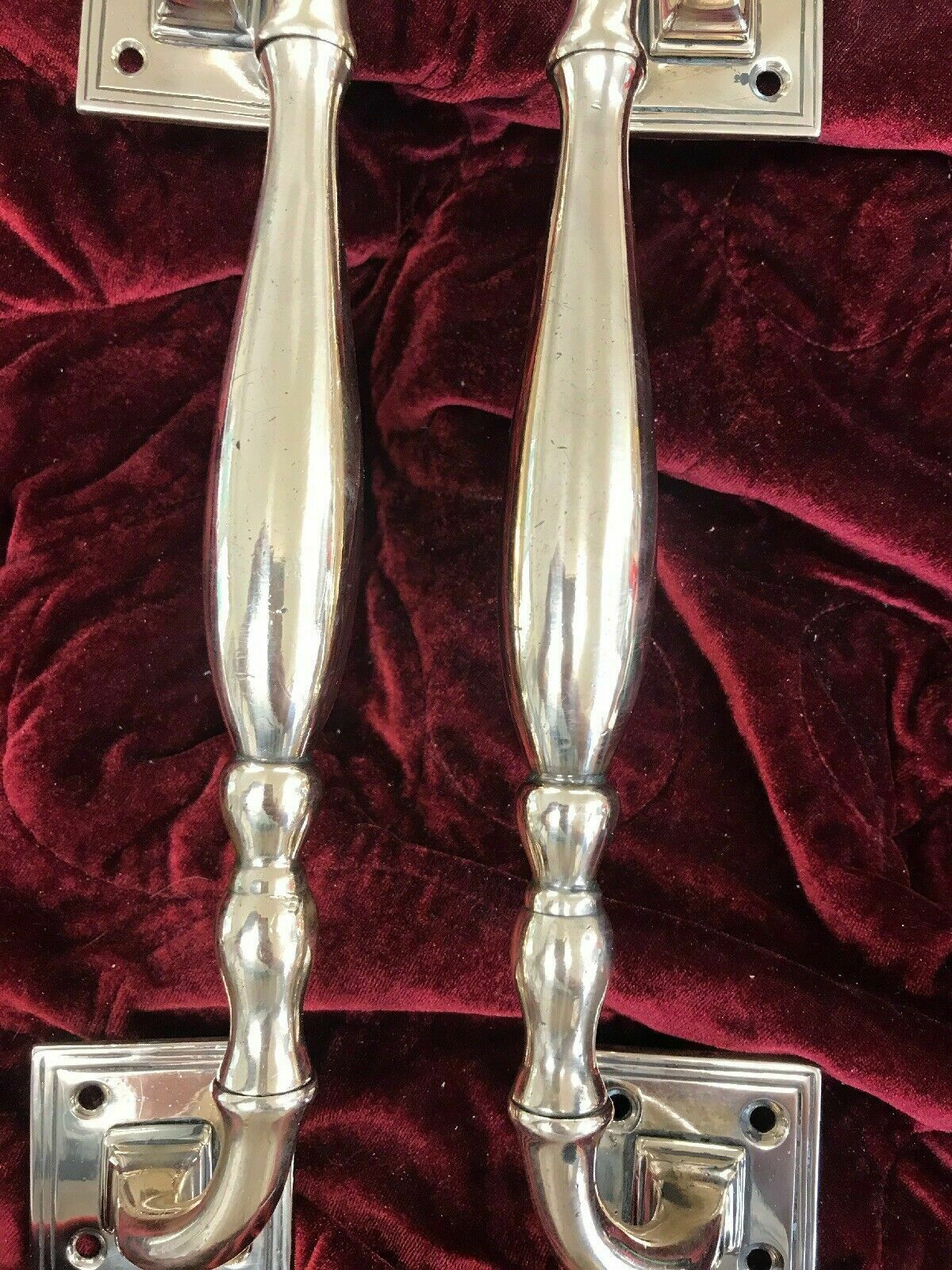 Large Bronze Door Handles Pull Push Period Antique Old Metal Art Reclaimed 1870 photo 266.0