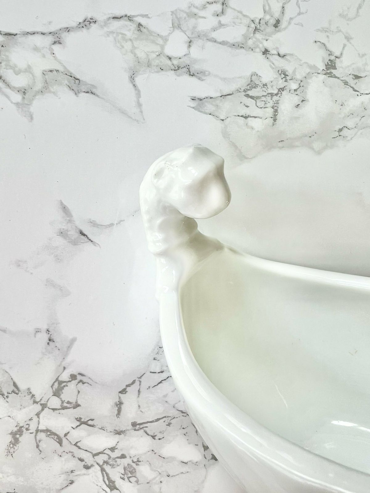 Antique Large Sauce Boat And Its White Ironstone Tray With Raised Molded Decoration photo buy