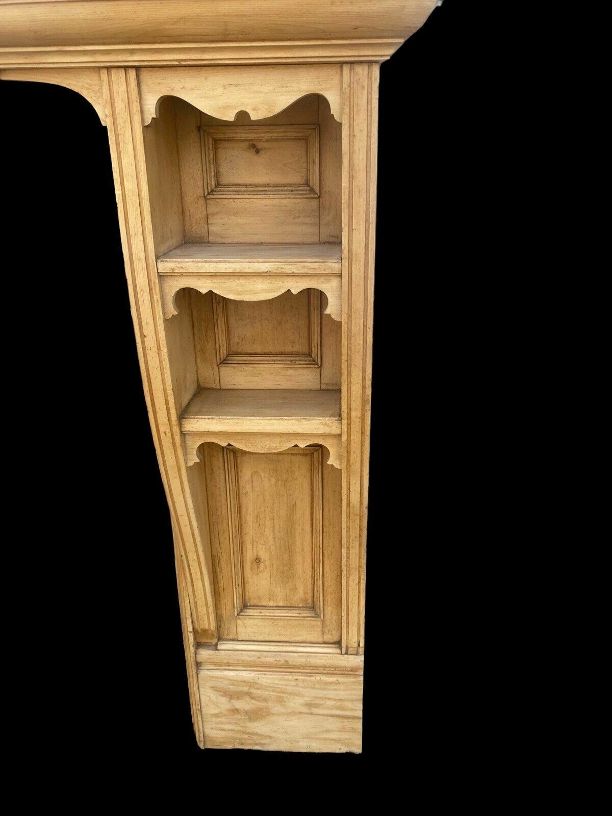 V Large Victorian Pine Antique Fire Surround Overmantel Fireplace Reclaimed Wood photo vintage