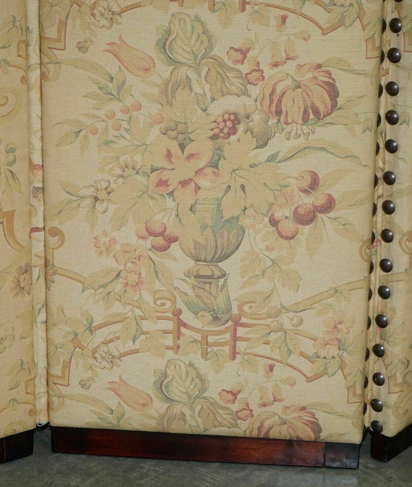photo for sale Fine George Smith Chelsea Mahogany & Floral Upholstered Room Divider