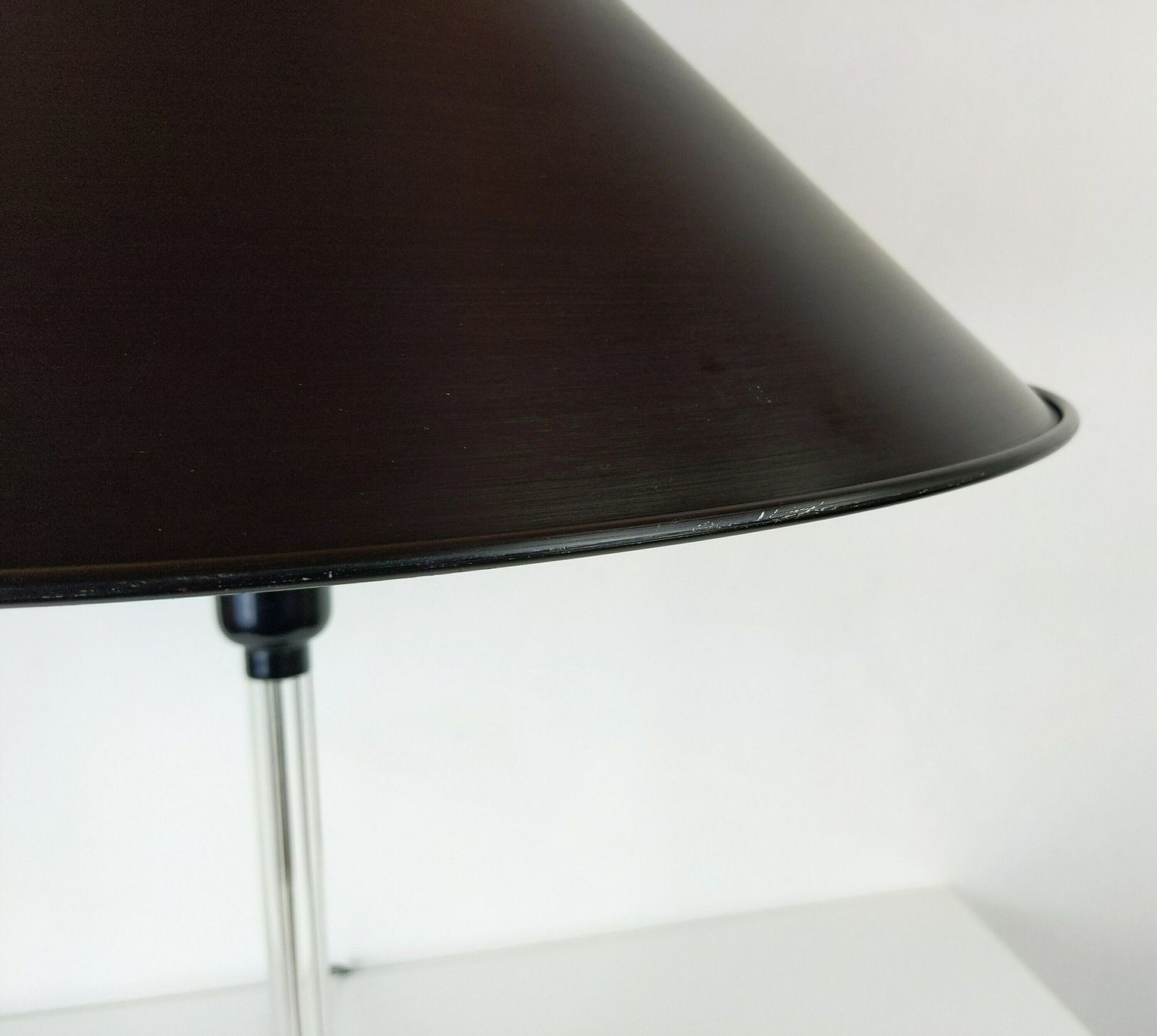 Vintage 1980s Ingo Maurer For Design M German Black Lacquered Metal And Clear Acrylic Plexola Table Lamp photo vintage