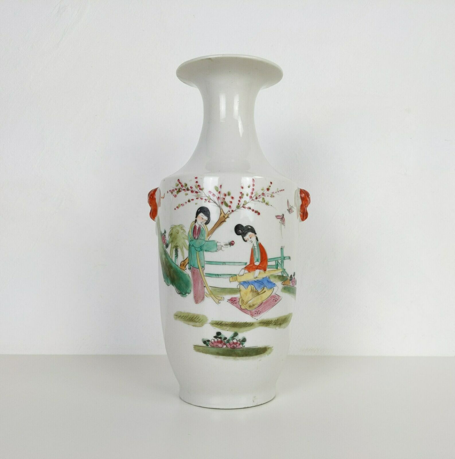 photo furniture 20th Century Proc Peoples Republic Of China 1960s 1970s Signed Chinese Porcelain Ladies In Garden Scene Vase