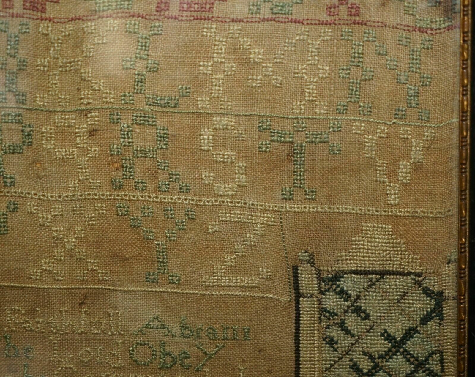 Antique 1747 Mary Campbell Of Scotland George II Needlework Sampler photo vintage