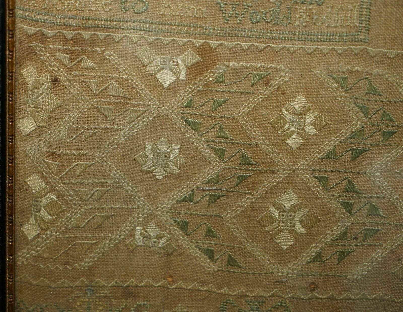1350.0 Antique 1747 Mary Campbell Of Scotland George II Needlework Sampler photo
