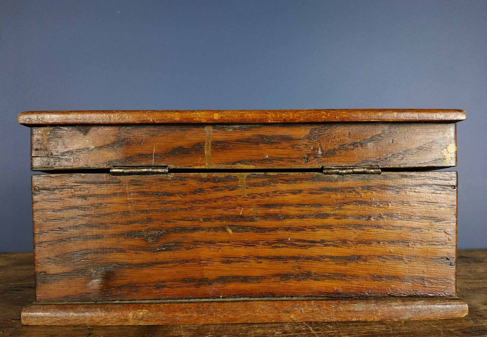 Antique French Hand Carved Folk Art Mahogany Wood Tobacco Leaf Box, Antique Wooden Container, Antique Cigar Box, Antique Cigarette Box photo 118.0