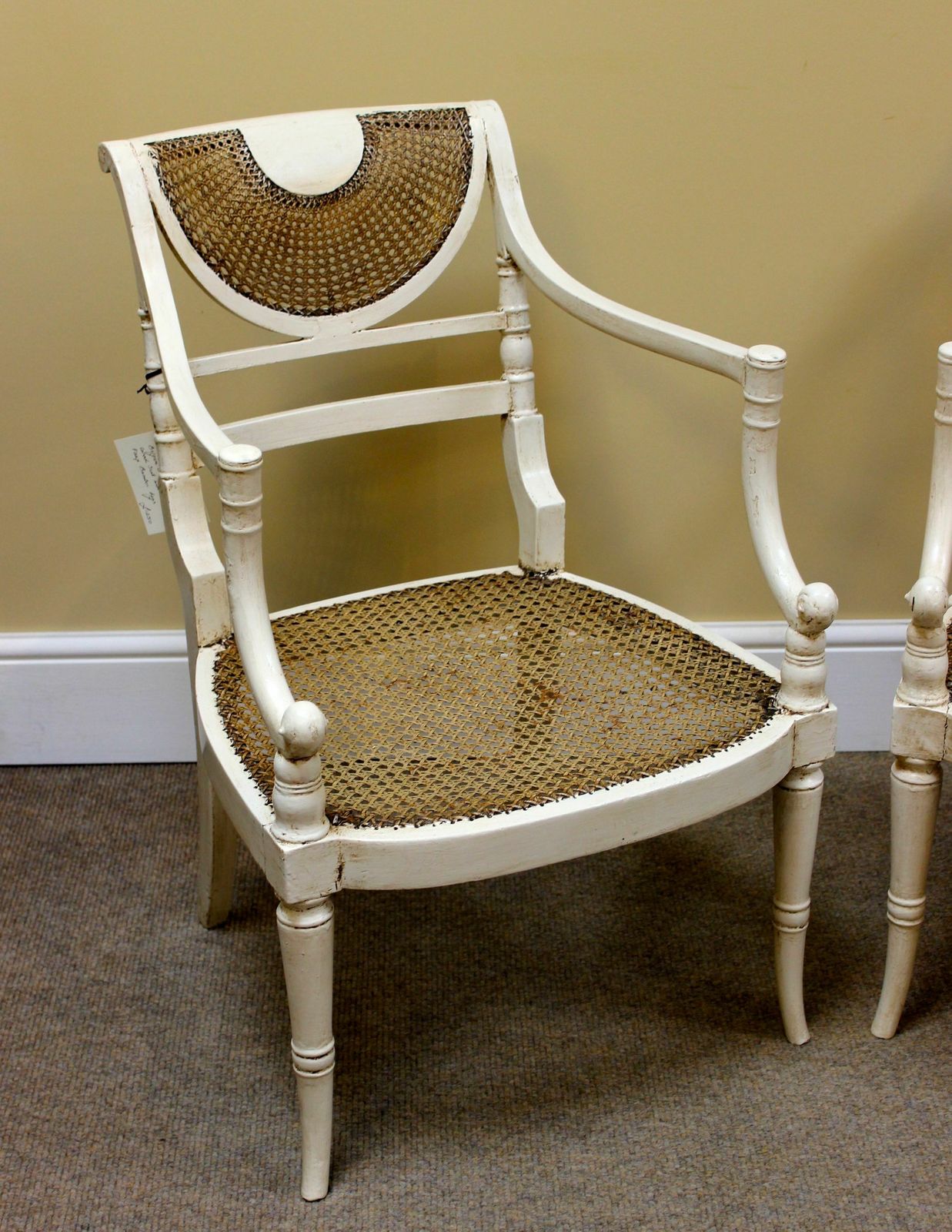 A Pair Of Regency Painted Bergere Chairs photo 899.99