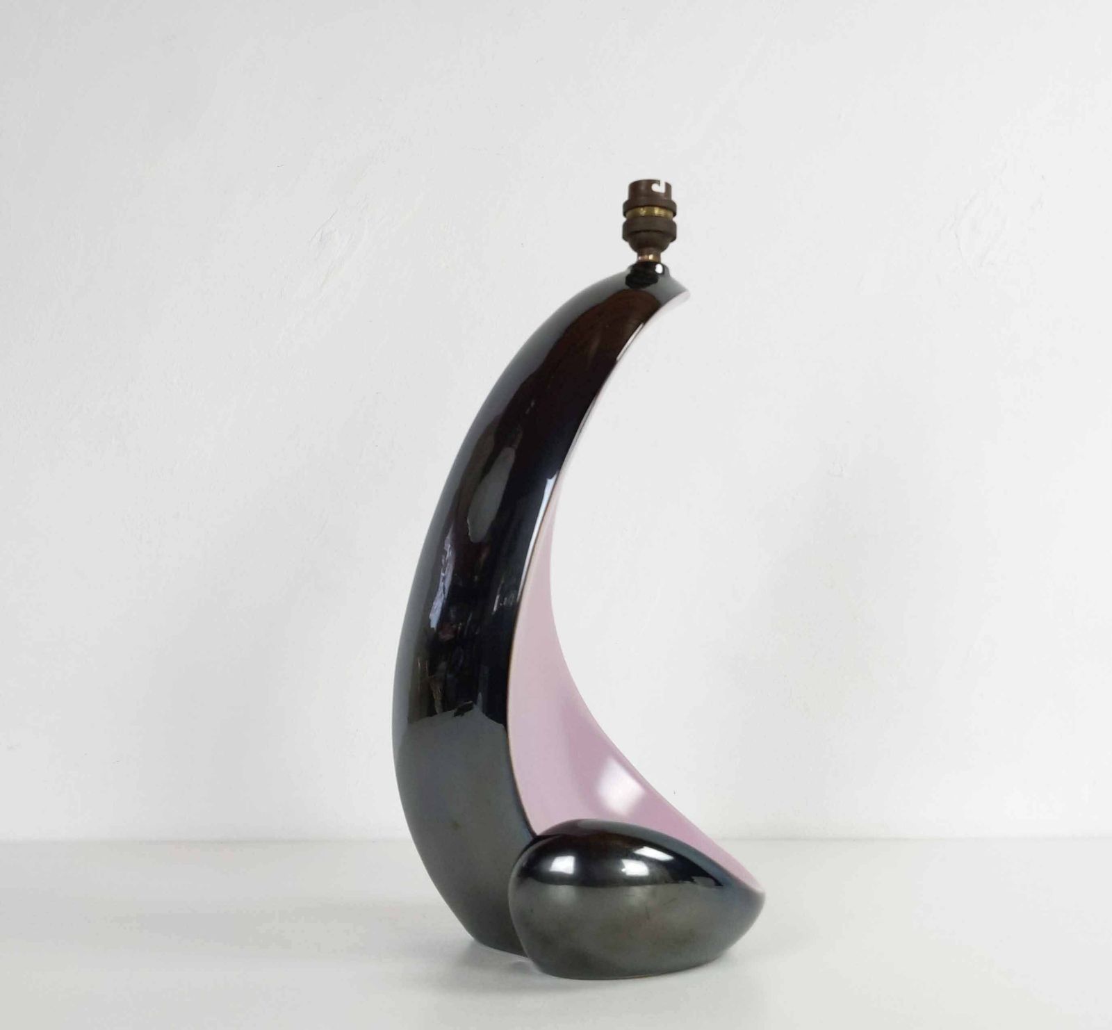 Pol Chambost (Attributed To) Mid Century French Sculptural Ceramic Table Lamp, Large 1950s Lamp, Original Mcm Lighting photo furniture