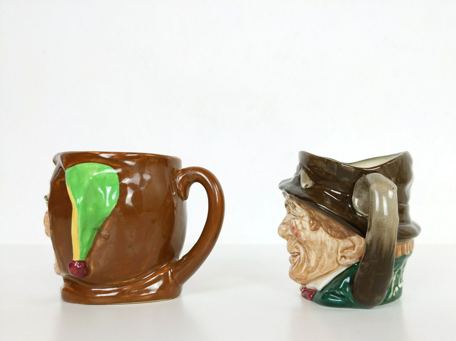 Pair Of British Royal Doulton Pottery Toby Character Jugs Of A Jester And Paddy Made In England With Vintage Makers Stamps photo 54.0