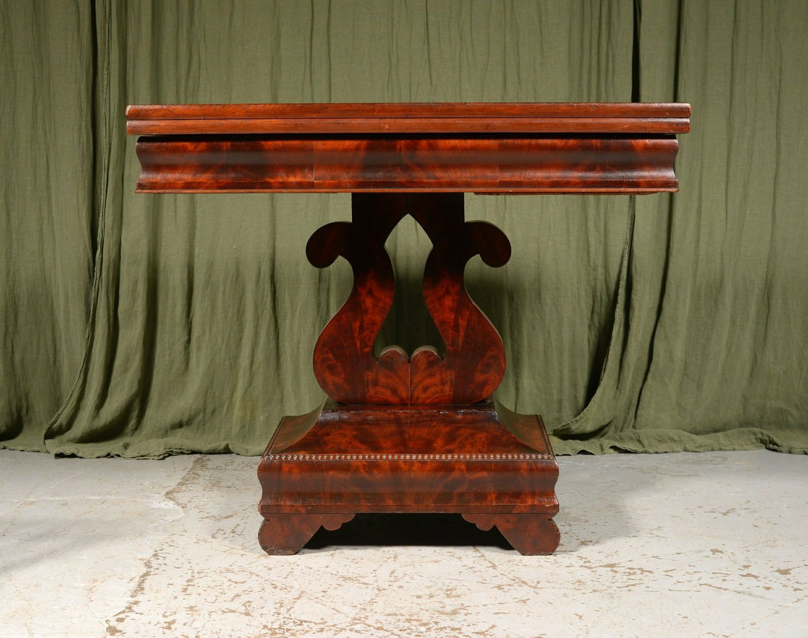 A Rare American Mahogany Folding Tea Table By J. Malburg, Philadelphia   C.1840 photo 650.0