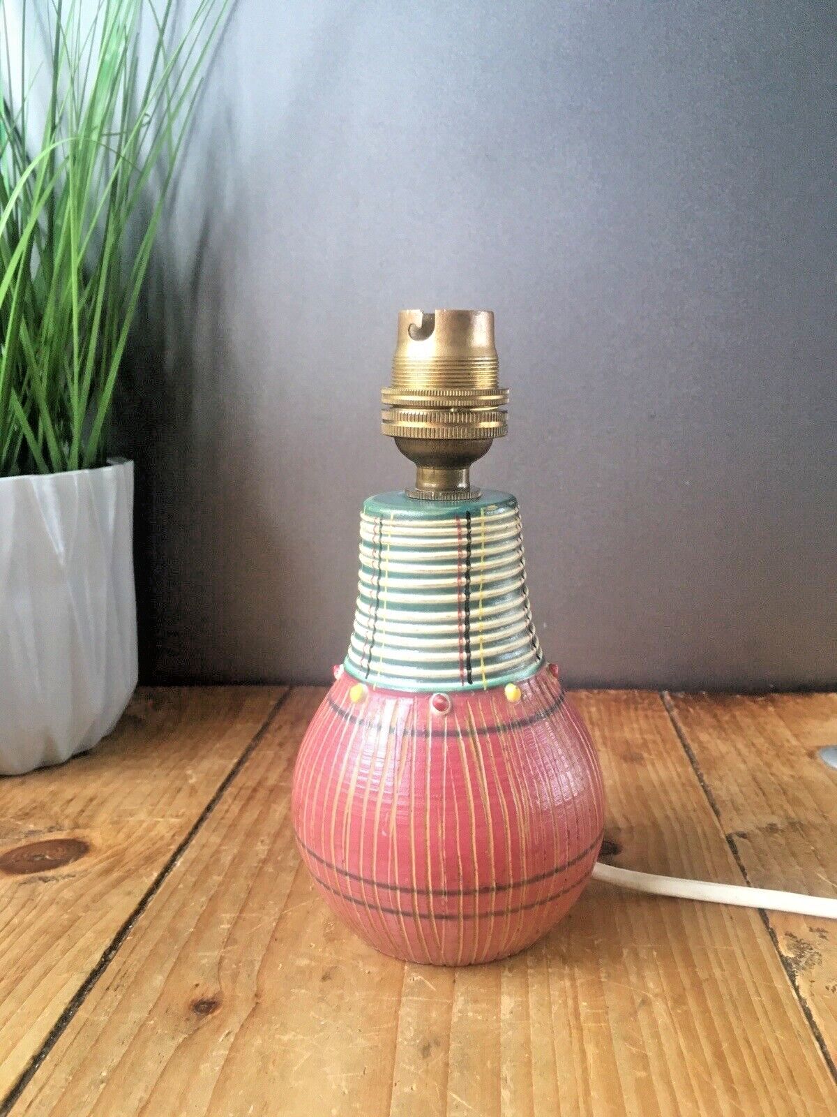 50's Mcm Italian Pottery Fratelli Fanciullacci Knobbly Sgraffito Table Lamp Base photo for sale