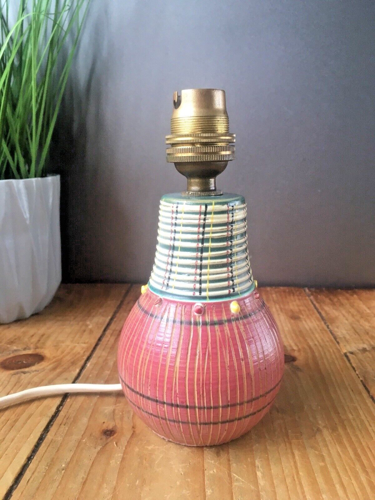 50's Mcm Italian Pottery Fratelli Fanciullacci Knobbly Sgraffito Table Lamp Base photo 150.0