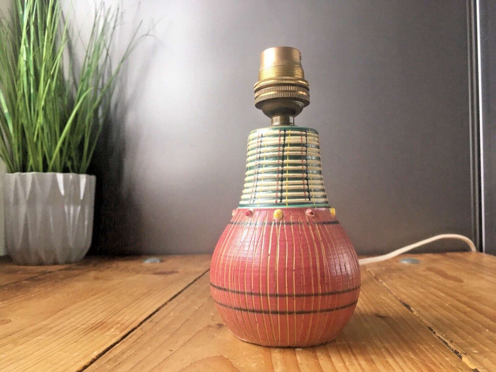 photo furniture 50's Mcm Italian Pottery Fratelli Fanciullacci Knobbly Sgraffito Table Lamp Base