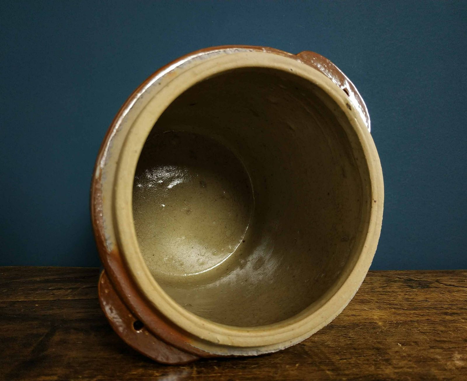 French Stoneware Pot, Lidded Stoneware Ceramic Confit Jar, French Country Kitchen Container, Pottery Crock Pot,Rustic French Farmhouse Decor photo buy