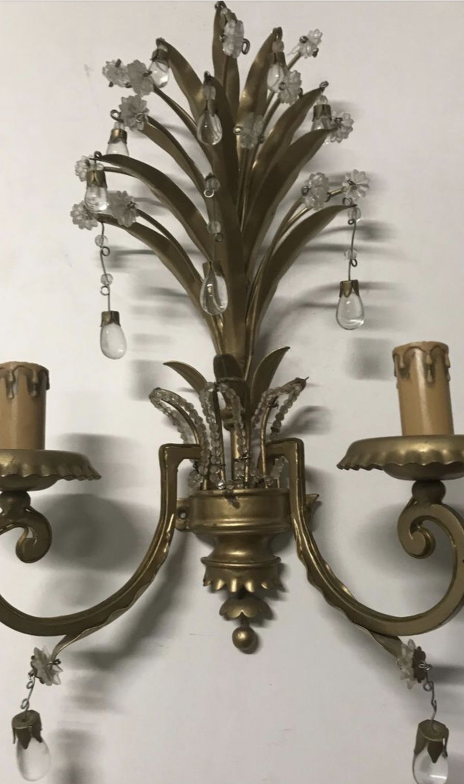 Antique Sconces With Murano Glass Drops  photo furniture