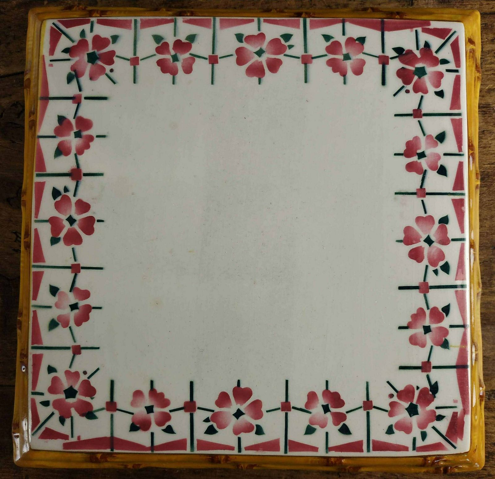 photo for sale Antique French Ceramic Trivet, Antique Transferware Trivet, Antique Pottery Trivet, Antique Pot Rest, Antique Heat Mat, Antique Ironstone