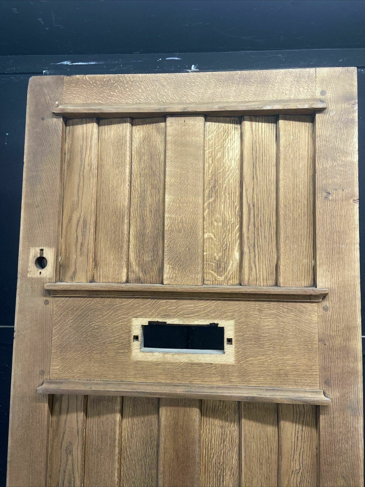 Solid Oak Front Door Arts Crafts Old Period Antique Glass Reclaimed Wood Iron photo furniture