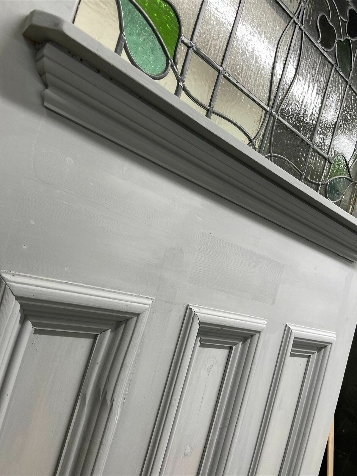 X Large Victorian Stained Glass Front Door Old Reclaim Antique Wood Art Nouveau photo vinterior