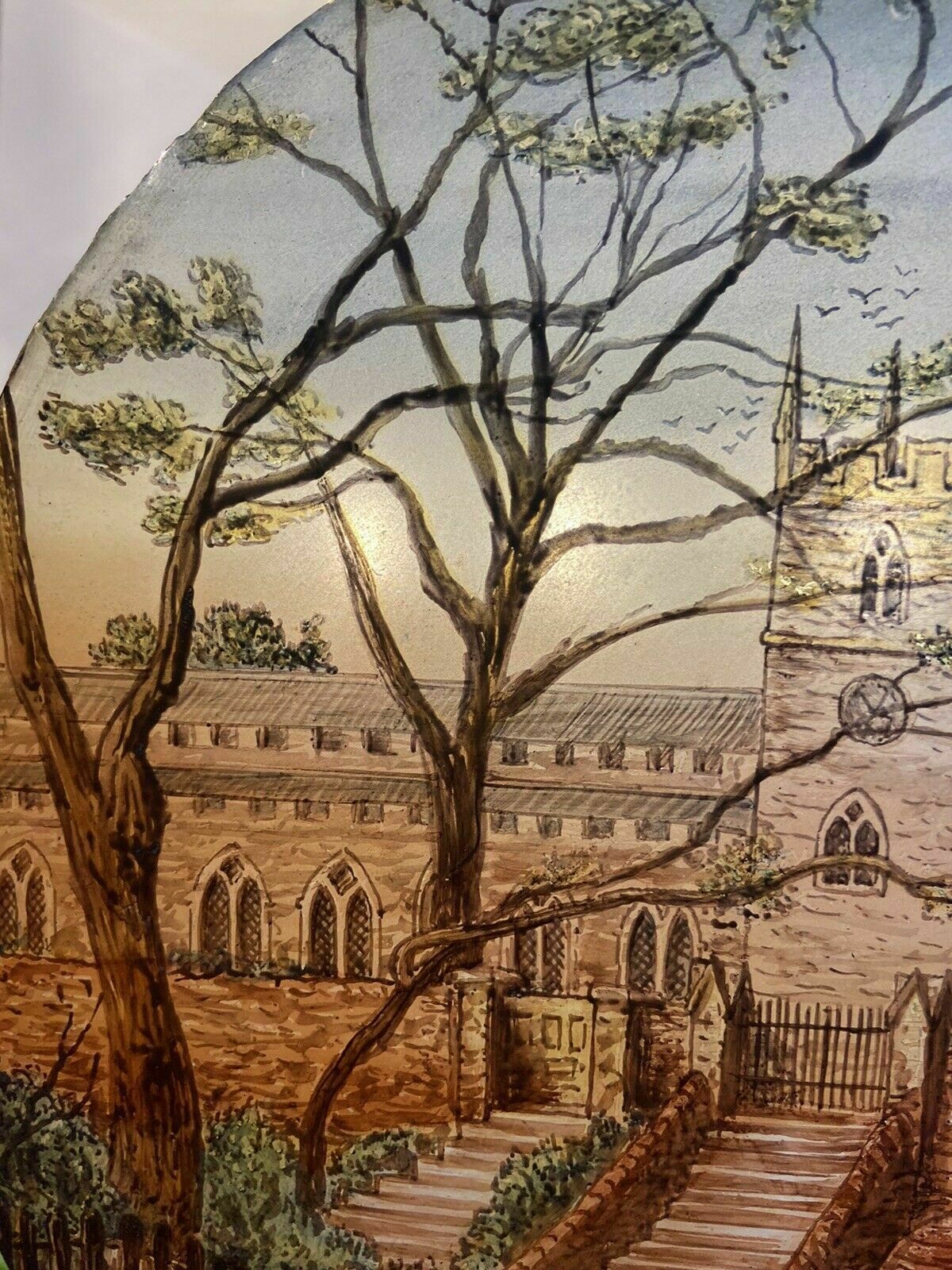 Exquisite Hand Painted Glass Old Period Antique St Marys Church Handsworth 1870 photo Art