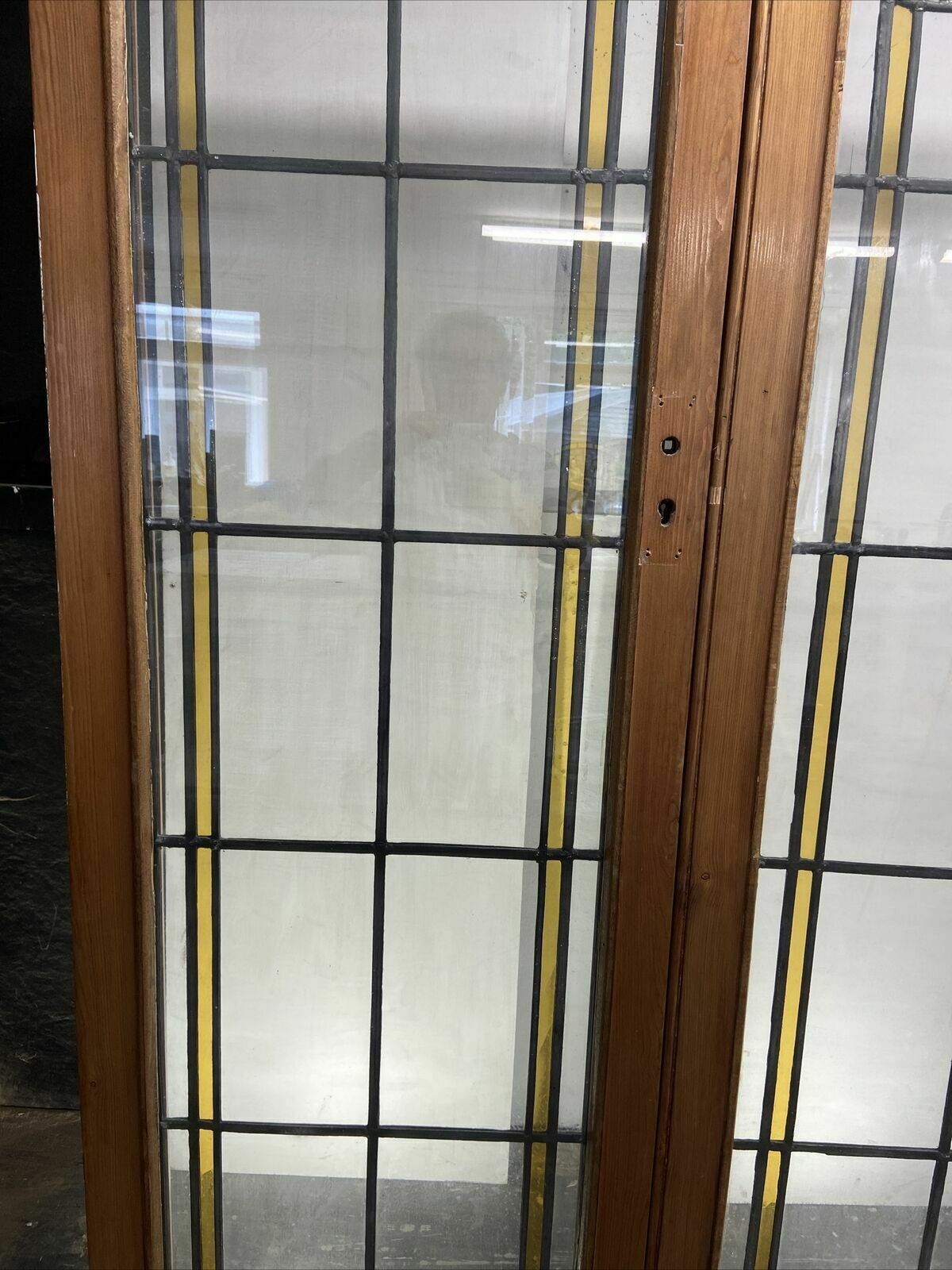 Double Edwardian Stained Glass Doors Antique Period Reclaimed Old French Lead photo for sale