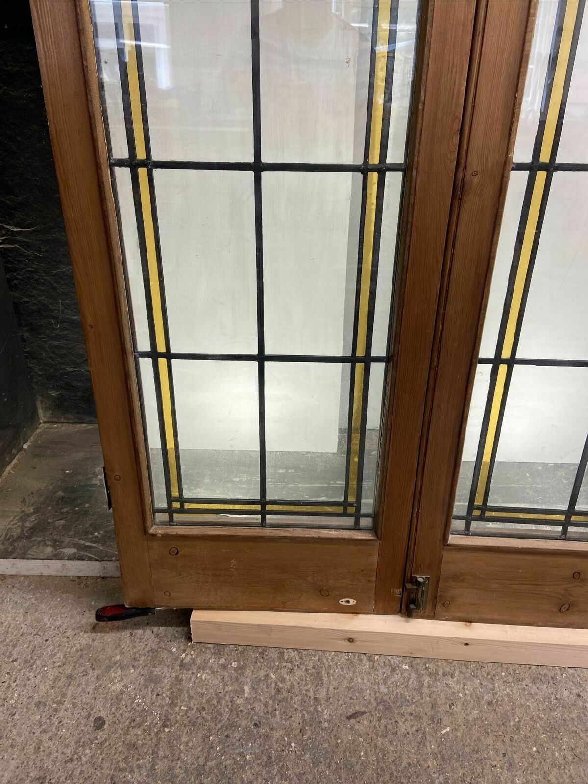 Double Edwardian Stained Glass Doors Antique Period Reclaimed Old French Lead photo Home Fixtures