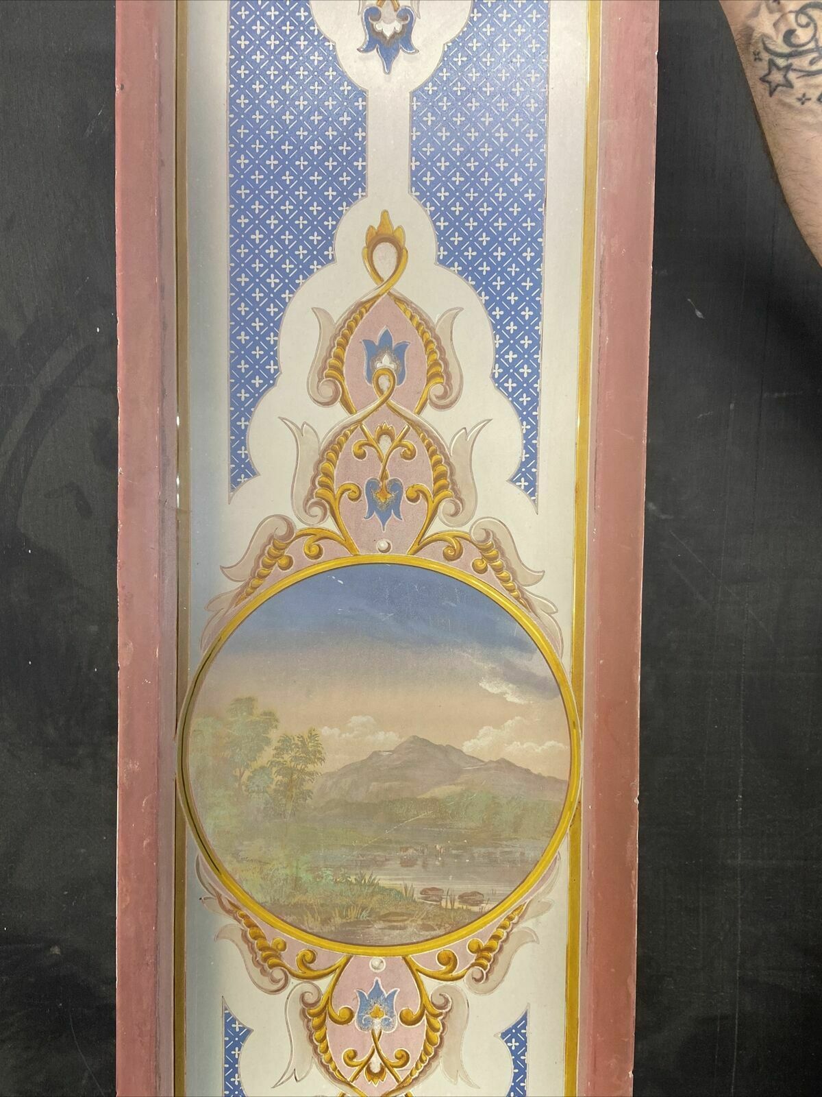 photo for sale Antique Victorian Stained Glass Window Hand Painted Old Reclaimed Period Unique