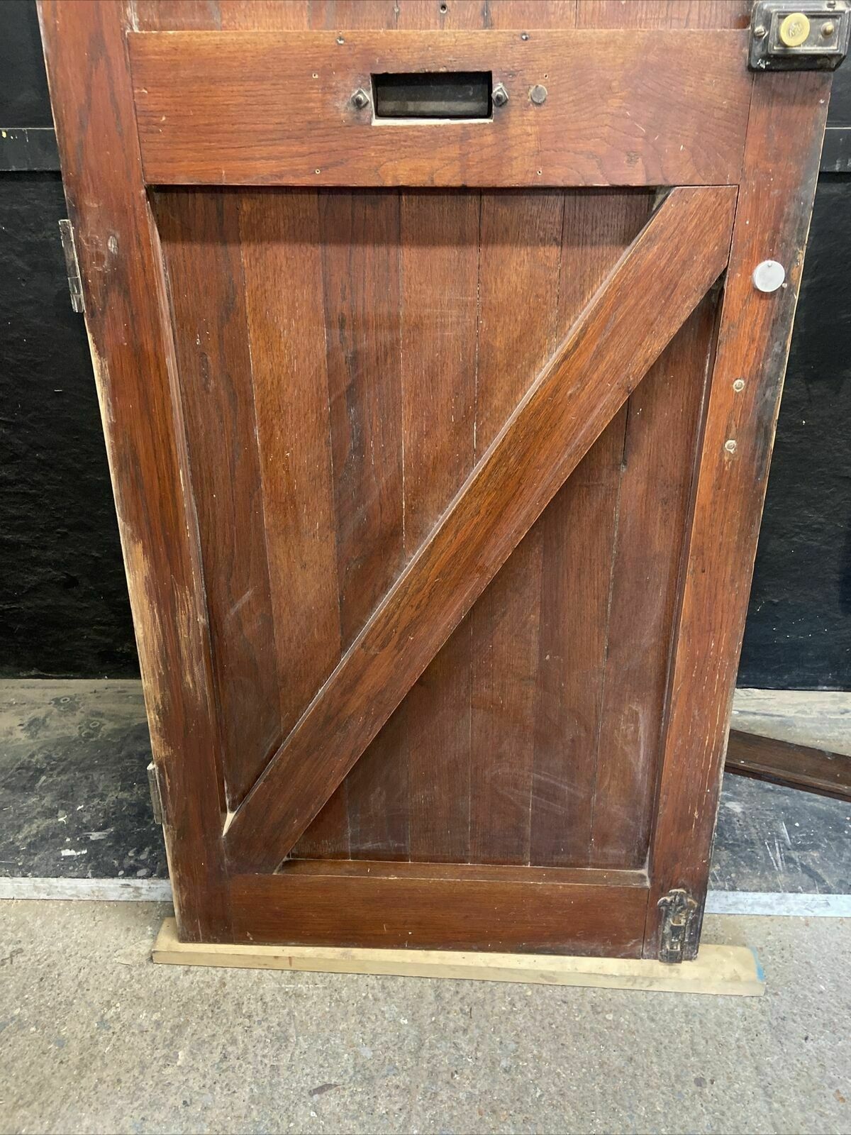 1357.0 Solid Oak Front Door Old Period Wood Antique Reclaimed Hardwood Glazed Leaded photo