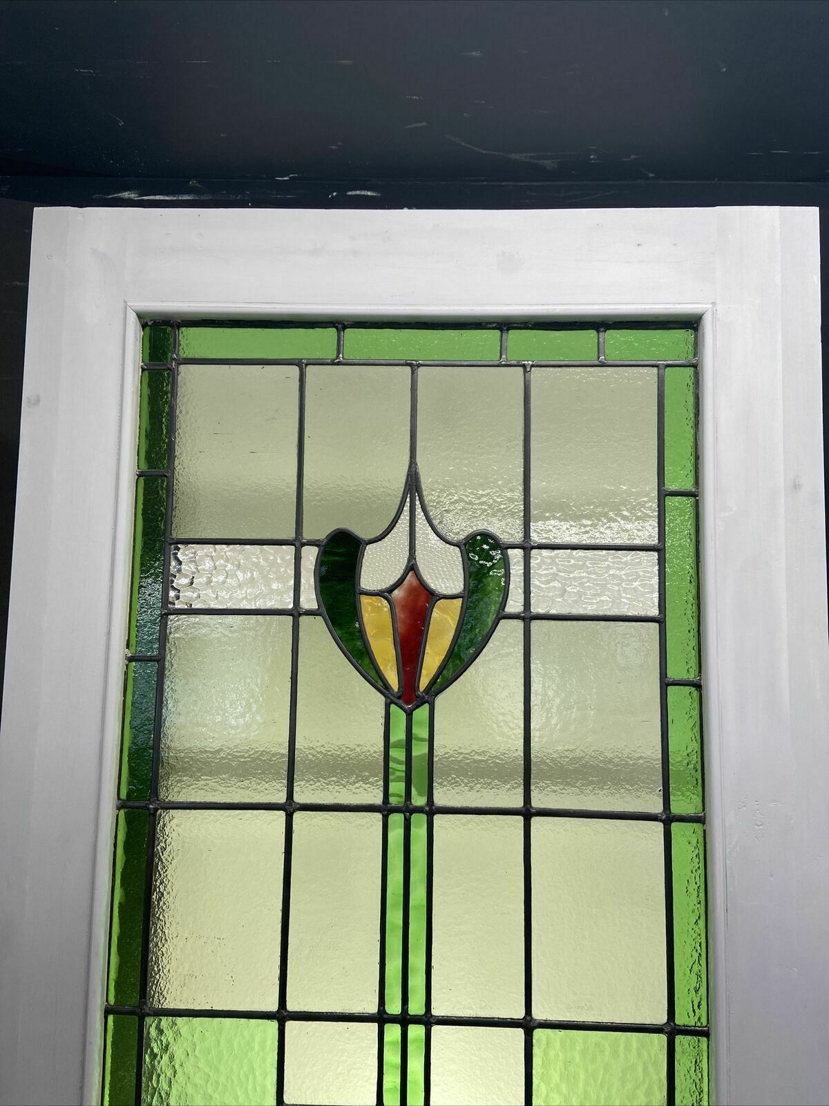 Large Victorian Stained Glass Front Door Reclaimed Antique Period C1900 Leaded photo furniture