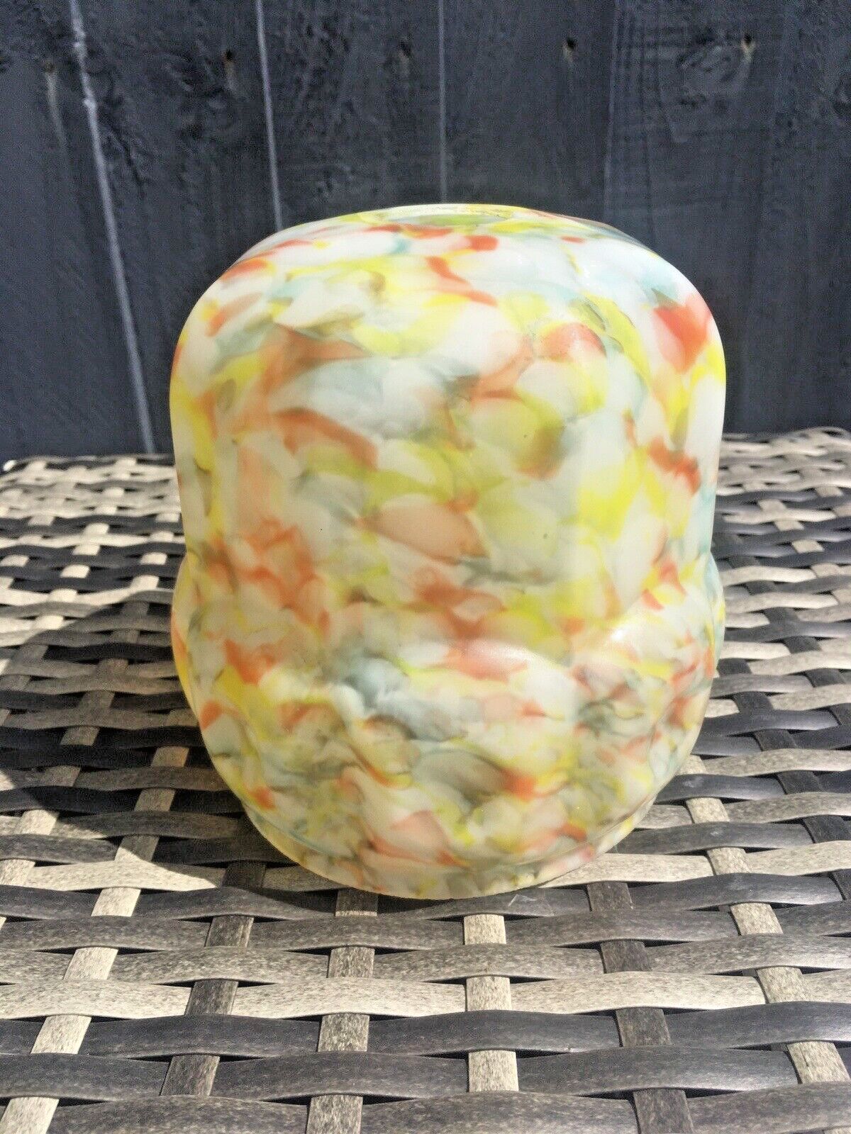 Art Deco Yellow Orange Marbled Geometric Spatter Glass Ceiling Light Lamp Shade photo Lighting