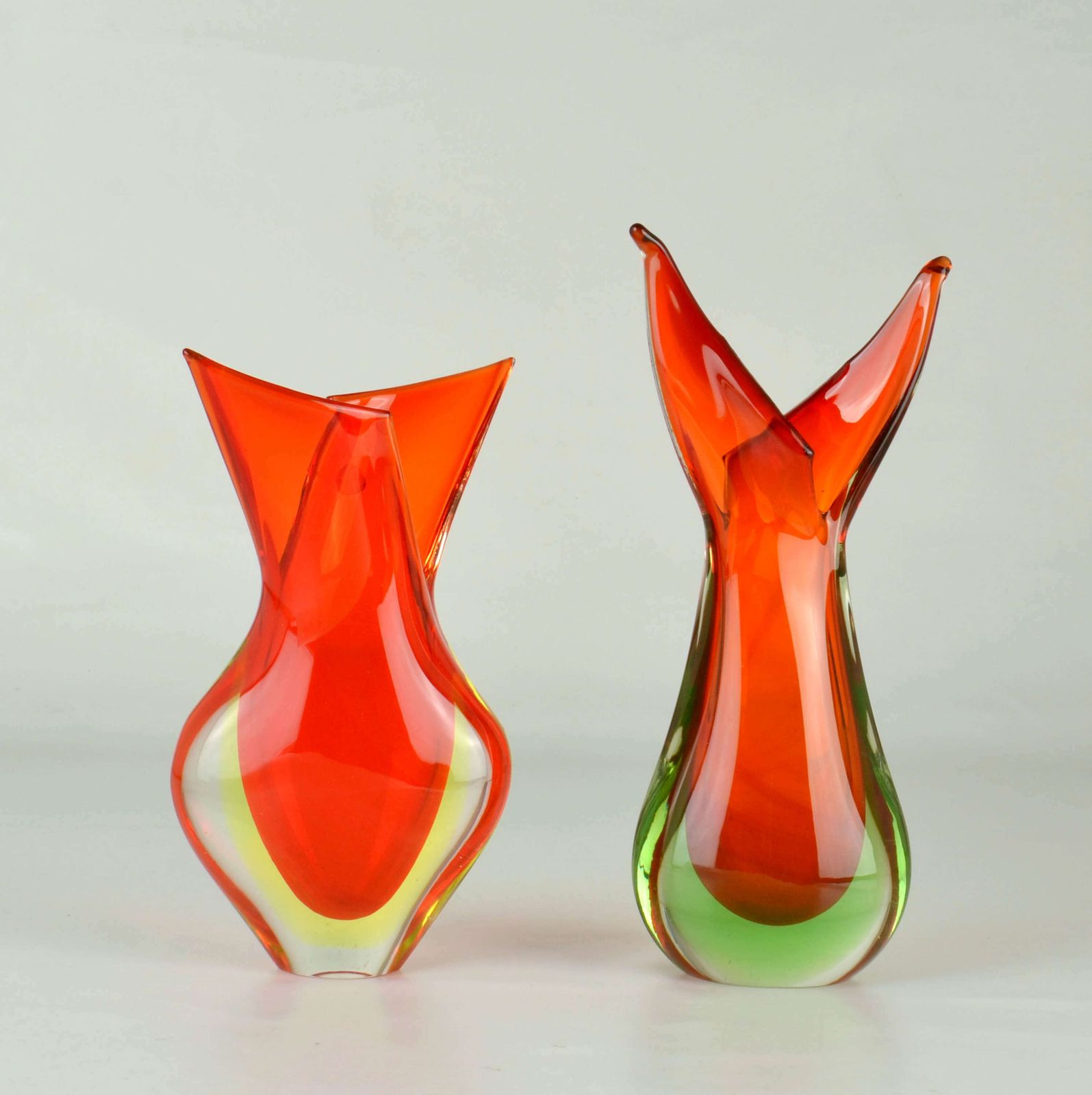 Murano Sommerso Red Glass Vases By Flavio Poli For Seguso, Italy,1960 photo Home Decor