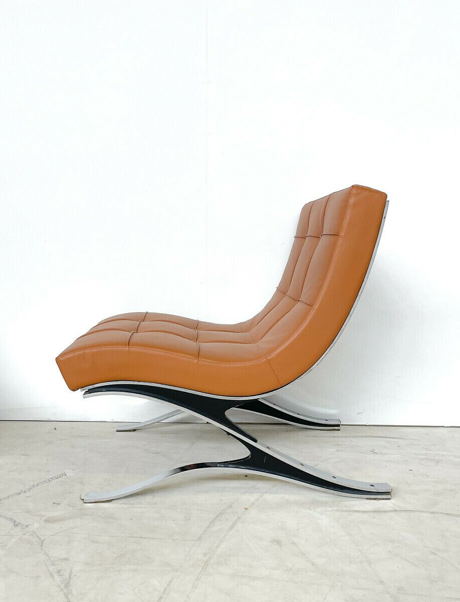 Italian Mid Century Brown Leather Armchair photo 2500.0