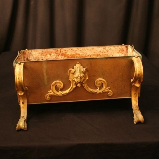 A French Pair Of Bronze Lion Jardinieres photo furniture