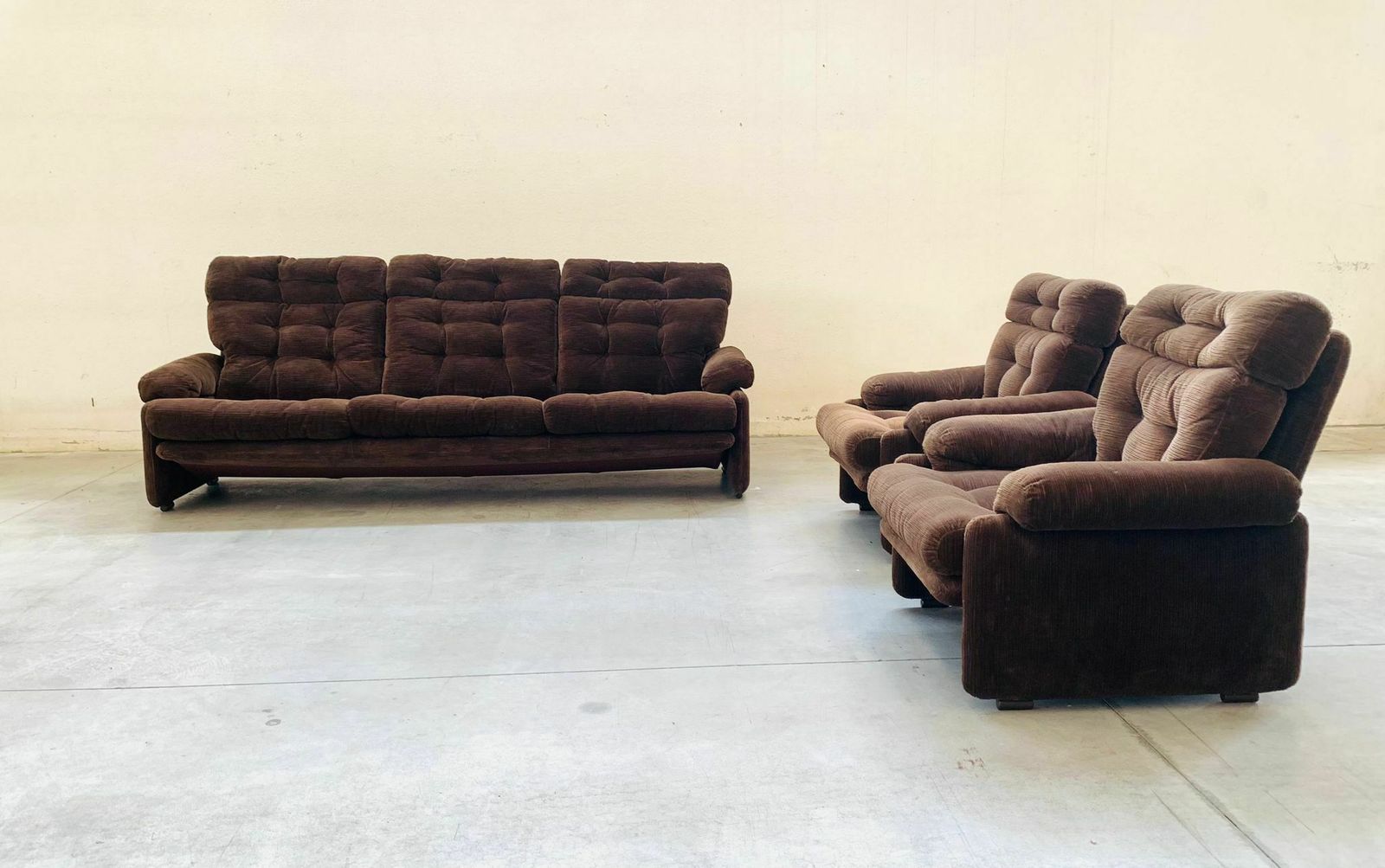3 Seater Sofa And 2 Armchairs From The 70s – Coronado & Tobia Scarpa For B&B Ialia