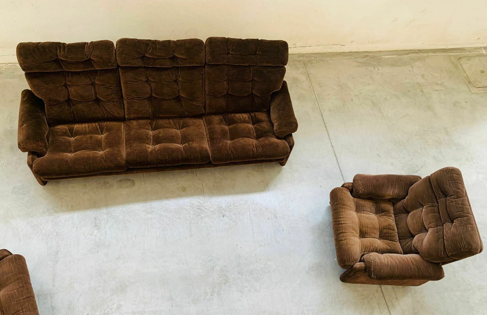 photo buy 3 Seater Sofa And 2 Armchairs From The 70s – Coronado & Tobia Scarpa For B&B Ialia