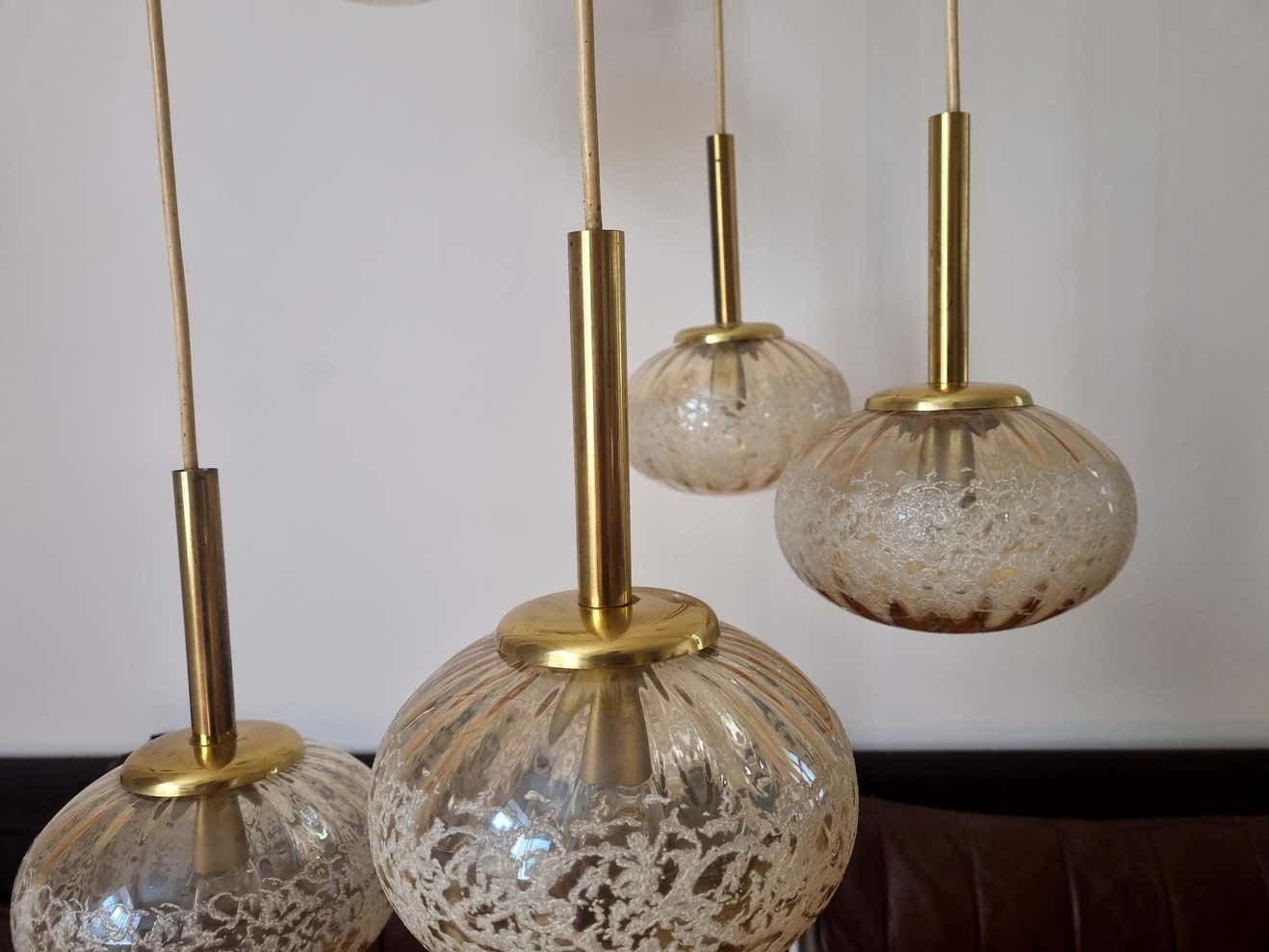 Rare Midcentury Pendant Fischer Leuchten, Germany, 1970s photo for sale