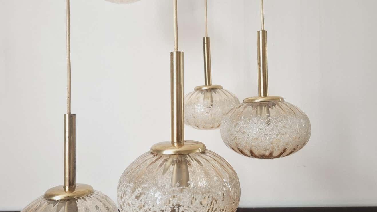 Rare Midcentury Pendant Fischer Leuchten, Germany, 1970s photo Lighting