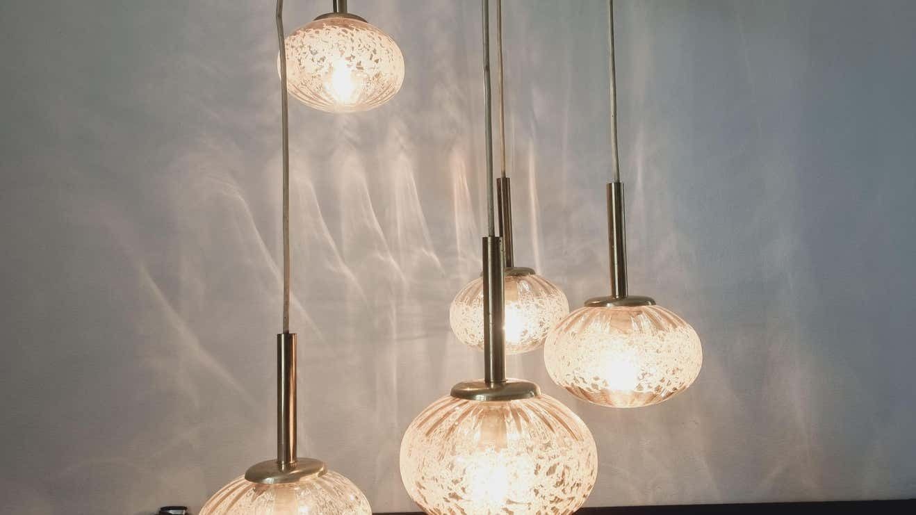 photo furniture Rare Midcentury Pendant Fischer Leuchten, Germany, 1970s