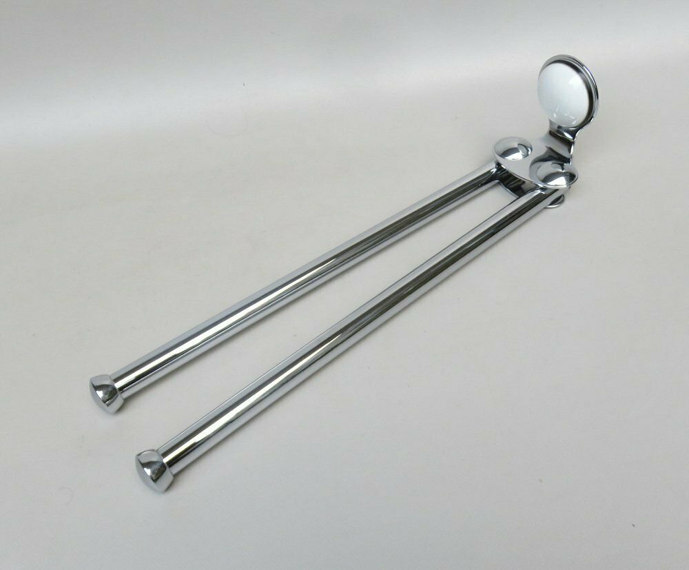 Space Age Bathroom Set In Chrome Plated Brass And Porcelain, 1970s, Set Of 4 photo furniture