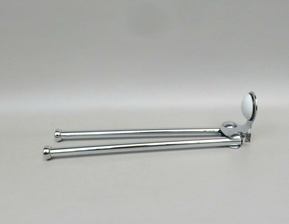 Space Age Bathroom Set In Chrome Plated Brass And Porcelain, 1970s, Set Of 4 photo for sale